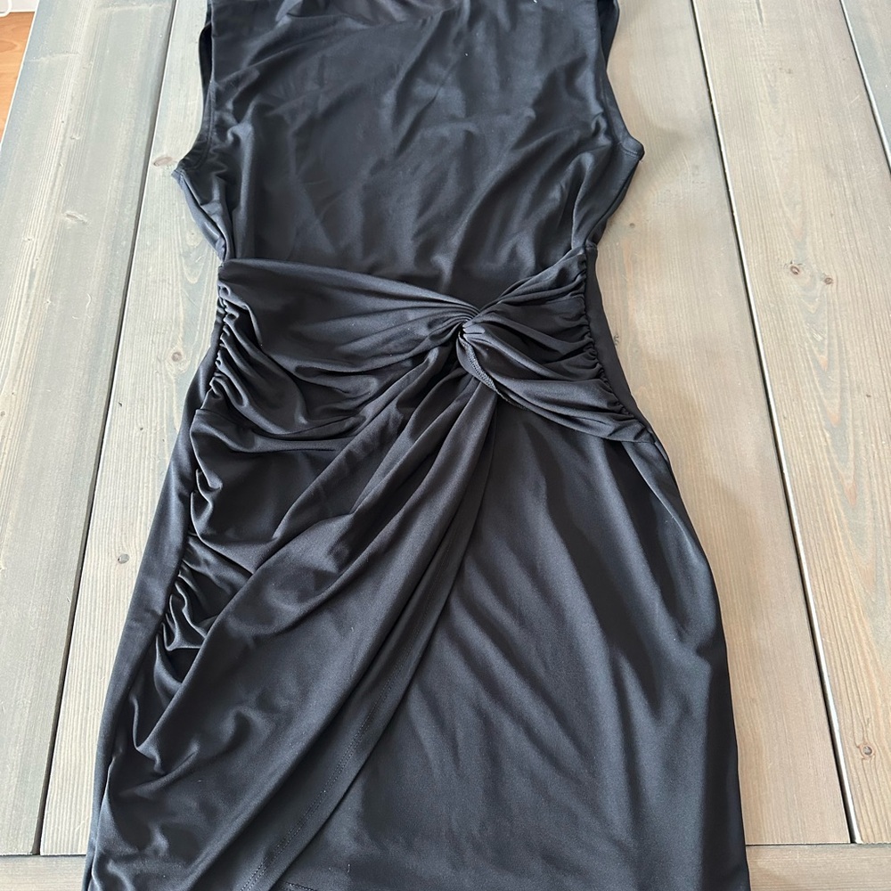 Dynamite Black Knot-Detail Sleeveless Mini Dress